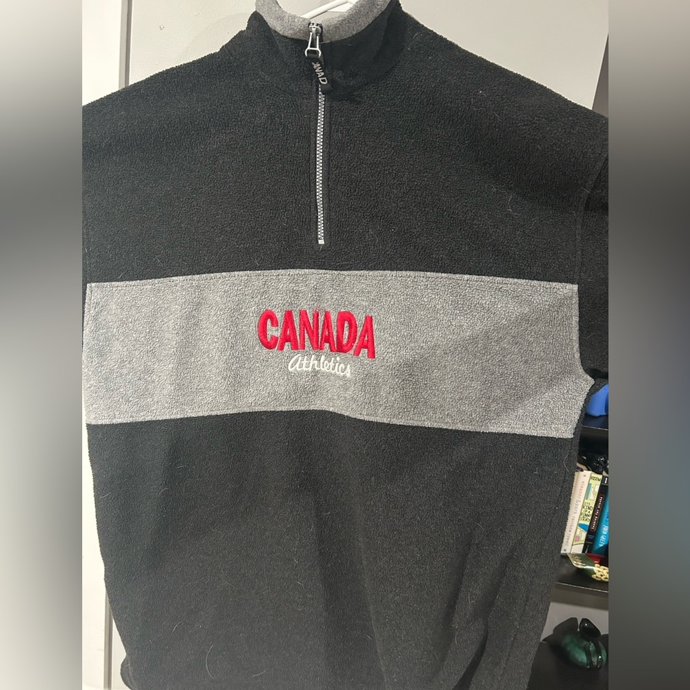 Canada Athletics Black and Gray 1/4 Zip